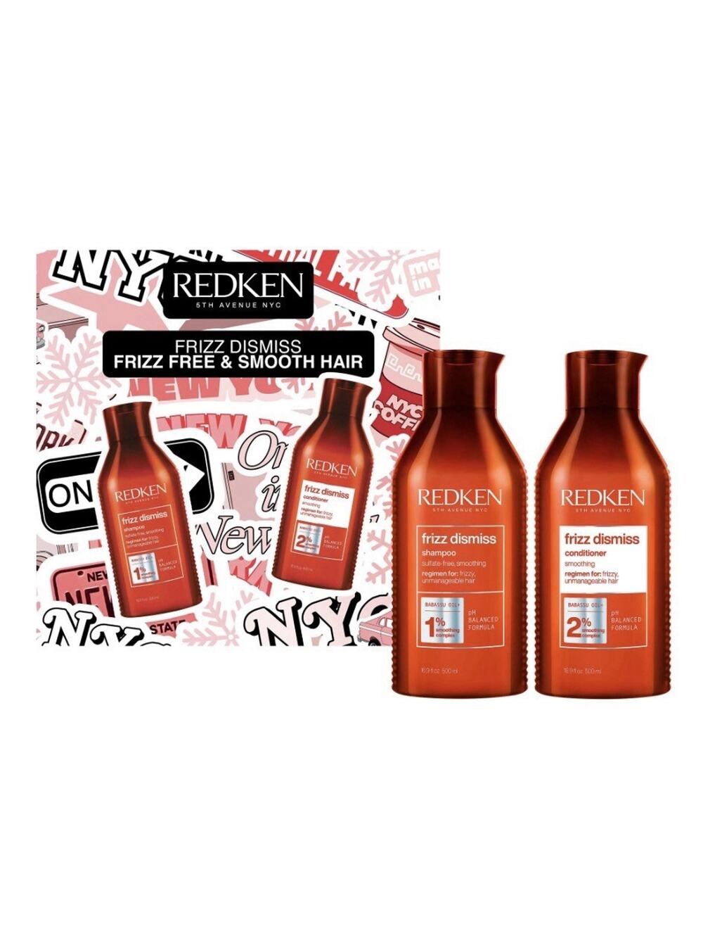 Redken Frizz Dismiss Shampoo Conditioner Set Sulfate Free Anti-Frizz 10.1 oz